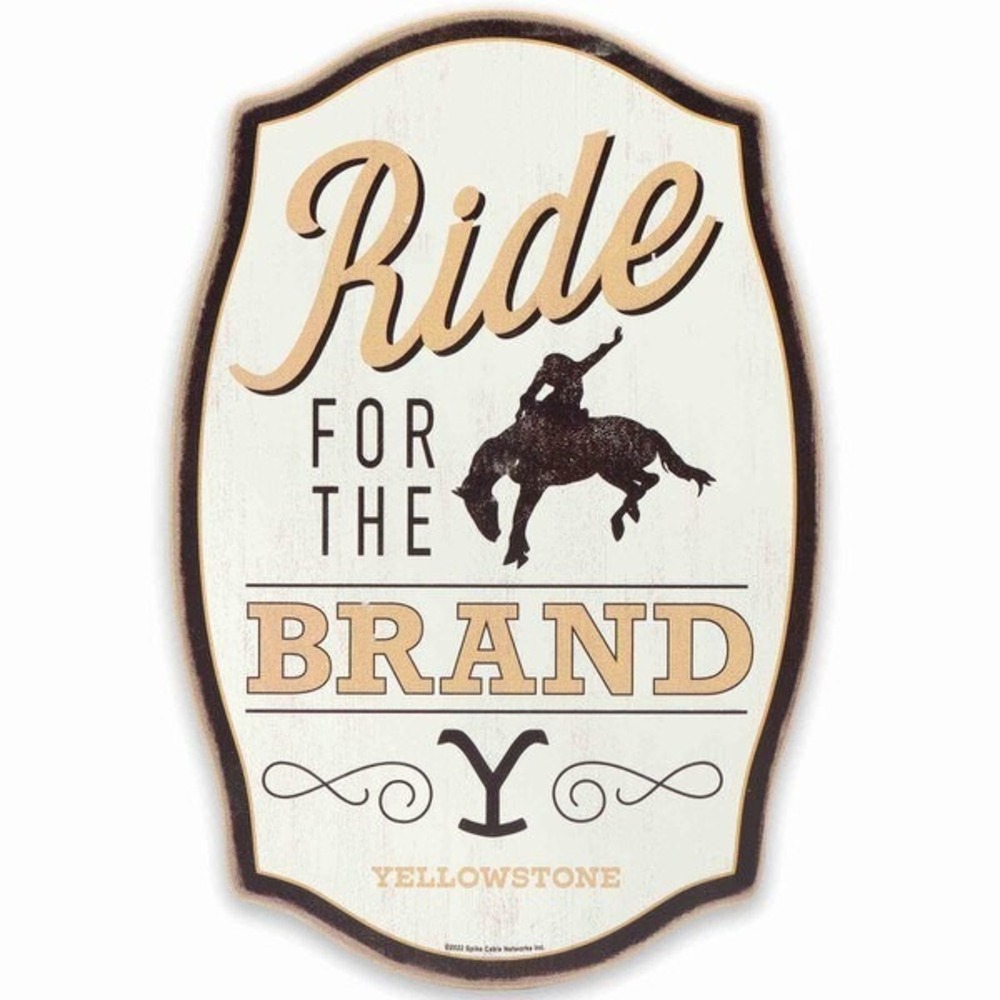Yellowstone Ride For The Brand Wooden Wall Sign Western Cowboy Decor
